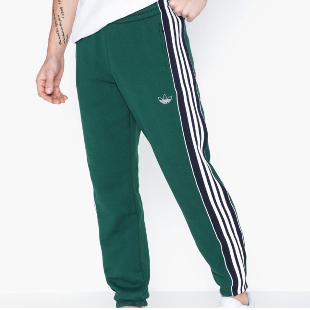 Adidas 3 Stripe Green Sweatpants